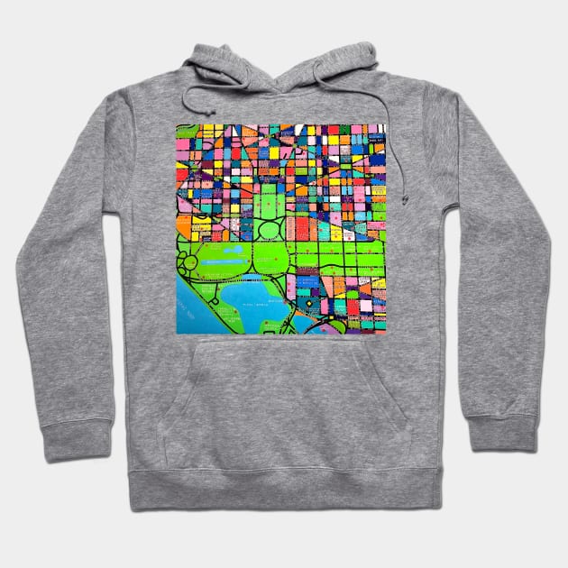 Map of Washington DC Hoodie by Ideacircus